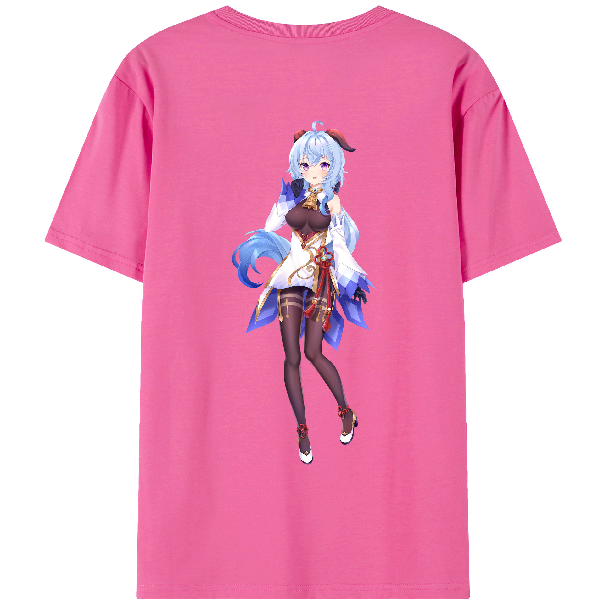 げんし神 甘雨 かんう genshin Ganyu レディース半袖Tシャツ(バックプリント)